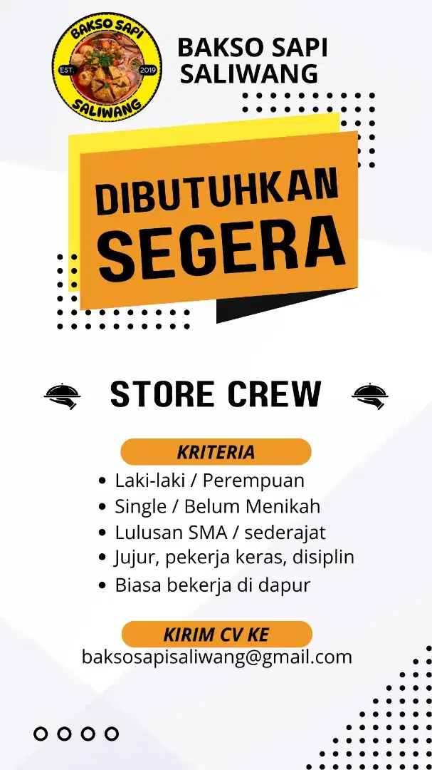 Lowongan Kerja Store Crew