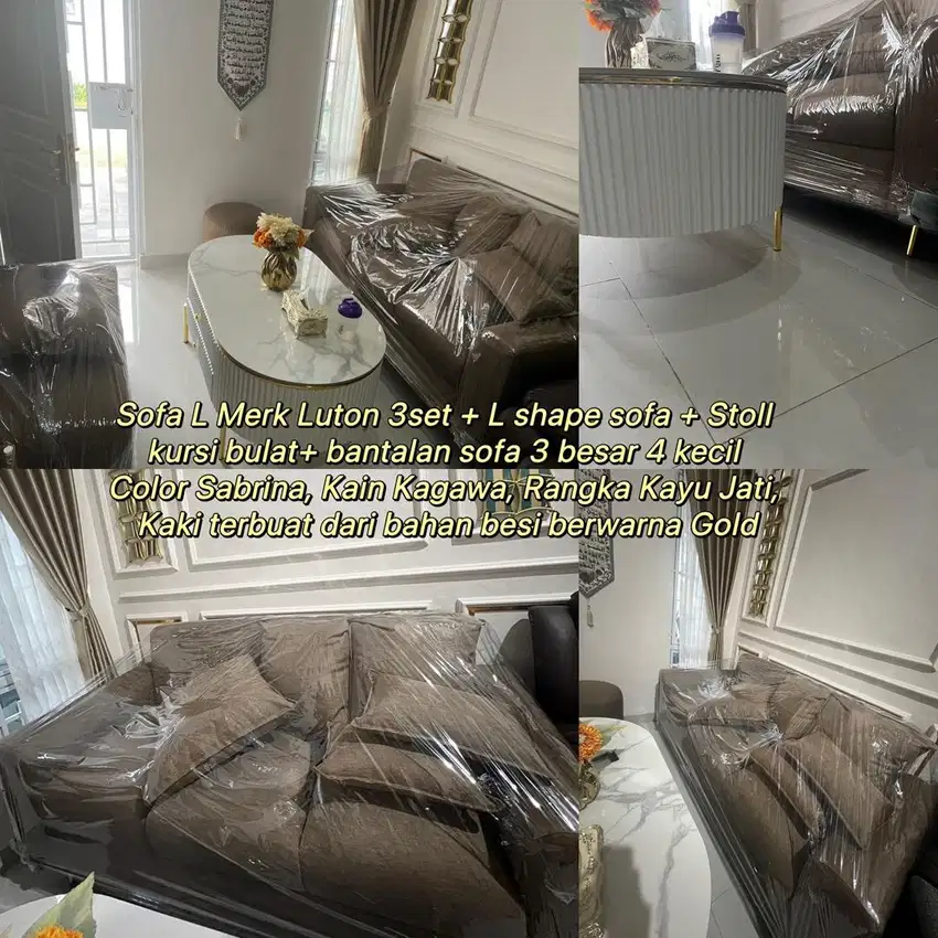 Sofa L Luton 3set baru