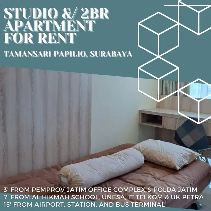 disewakan apartemen papilio studio furnished lengkap