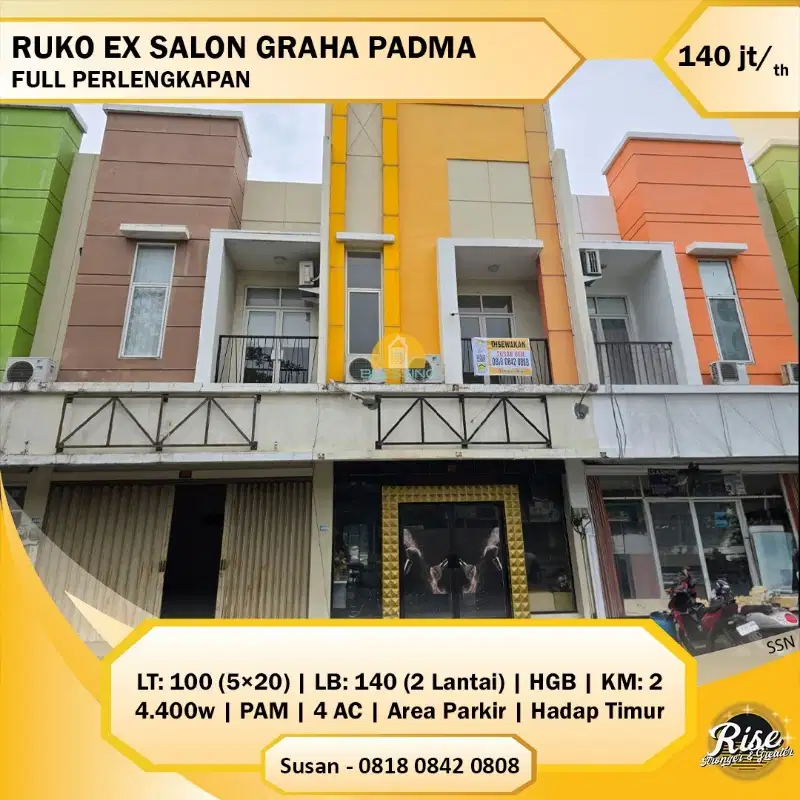 Ruko disewakan beserta perlengkapan nya Ex Salon di Graha Padma