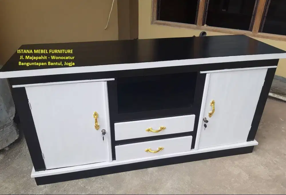 Lemari Bufet Bifet Buffet Meja Rak Televisi Aquarium Akuarium TV Kayu