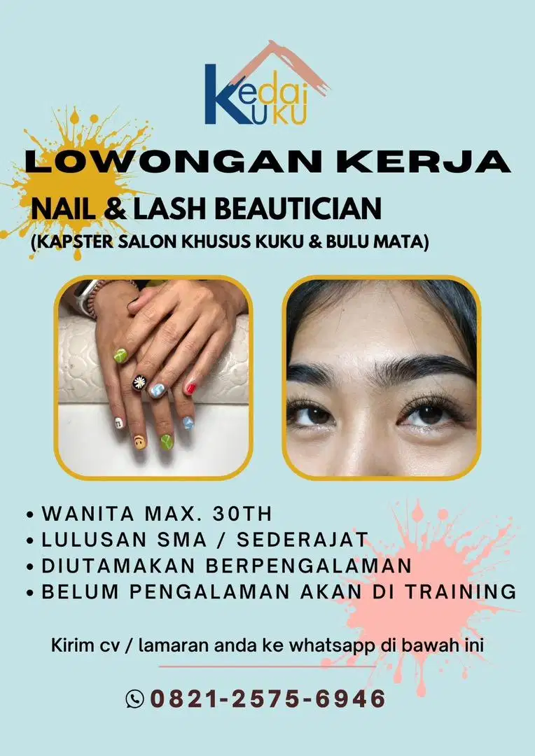 Lowongan kerja nailist dan eyelash therapist