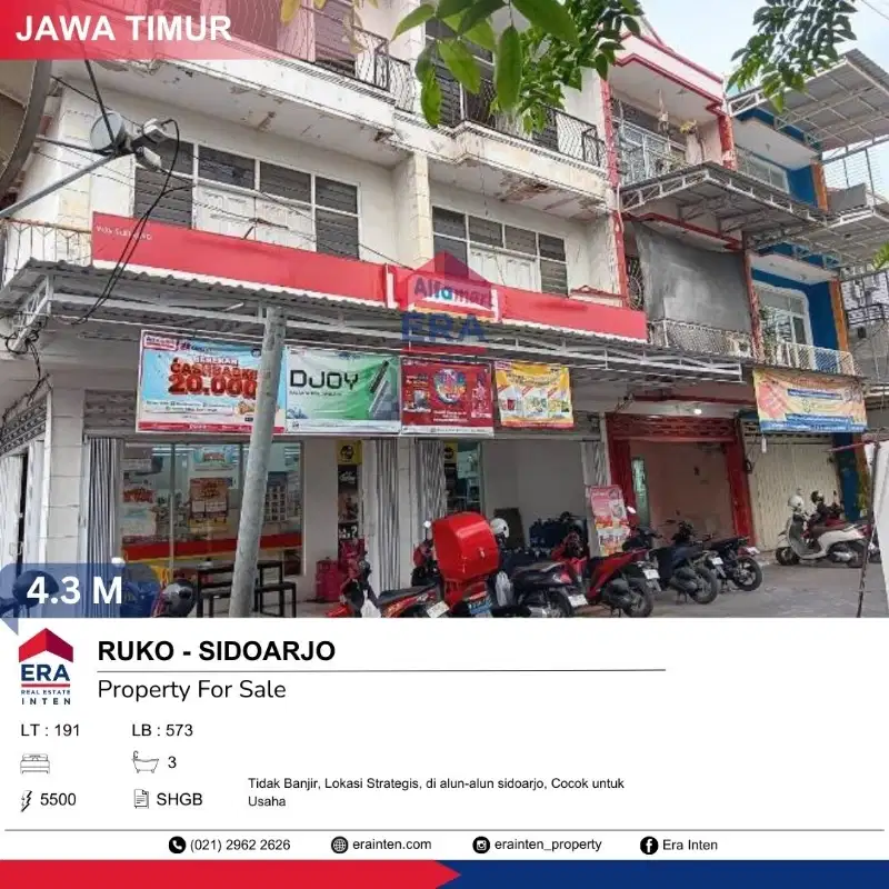 Ruko sangat strategis di kota Sidoarjo