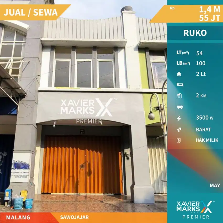 Dijual/Disewakan  Ruko Wow Strategis Siap Pakai Raya Sawojajar Malang