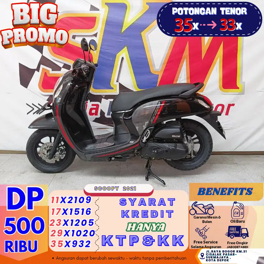 (scoopy tahun 2021 dp:500 proses 1hri cash credit )