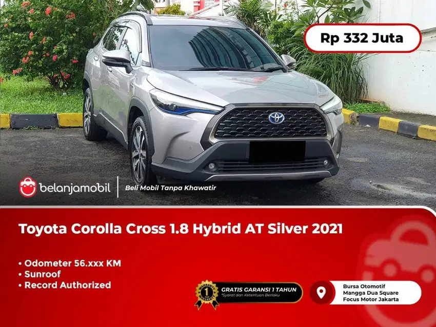 [ WARRANTY ] Toyota Corolla Cross 1.8 Hybrid AT Silver 2021/2022