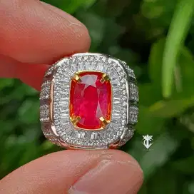 Batu Permata Natural Super RED Ruby Madagascar 2.18 Ct GRI Lab Memo