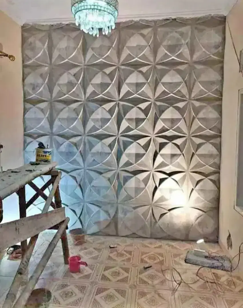 Wall panel 3 D beton gypsum