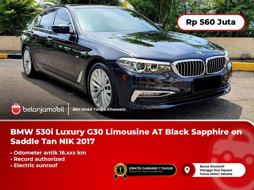 [KM ANTIK] Bmw 530i Luxury G30 Limousine AT Black Sapphire 2017/2018