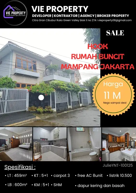 DIJUAL MURAH, RUMAH MEWAH SIAP HUNI DI WR BUNCIT MAMPANG JAKSEL