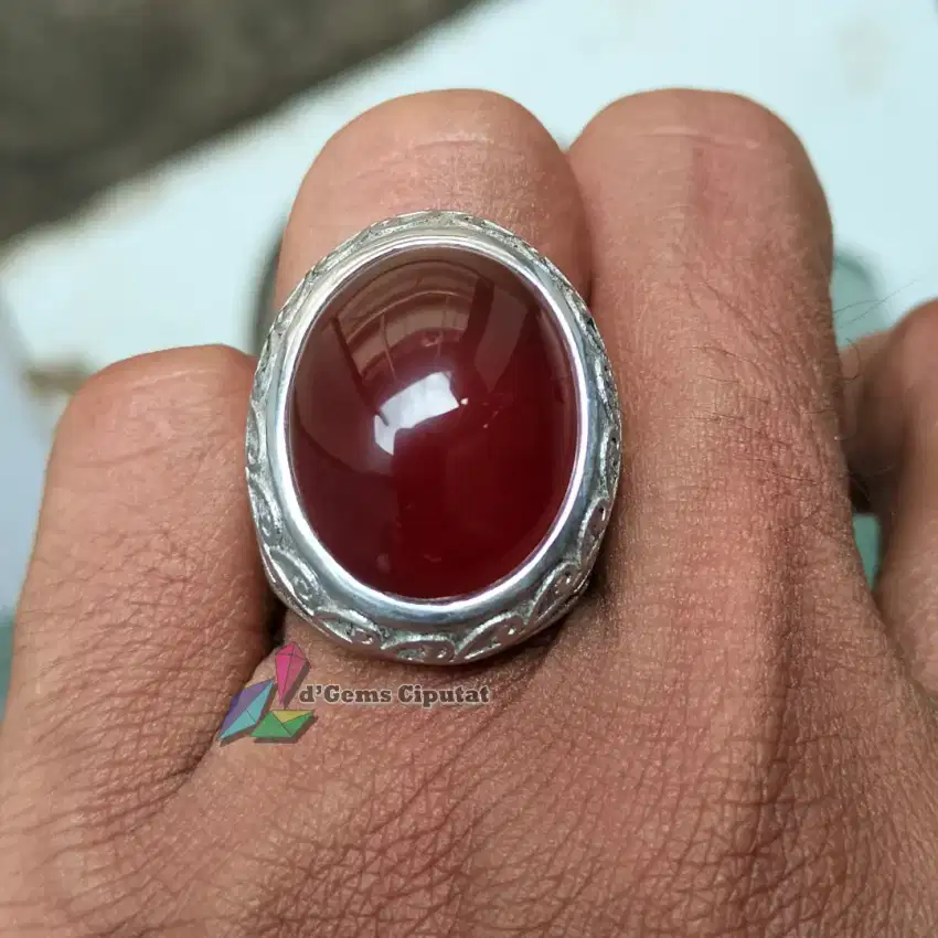 Batu Cincin Akik Permata Natural Red Carnelian Red Baron