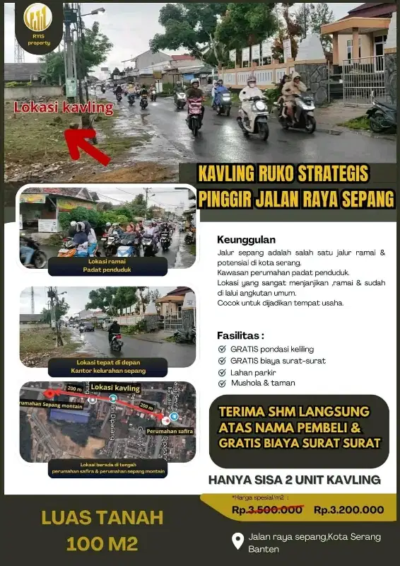 Dijual Tanah Kavling Ruko Sepang