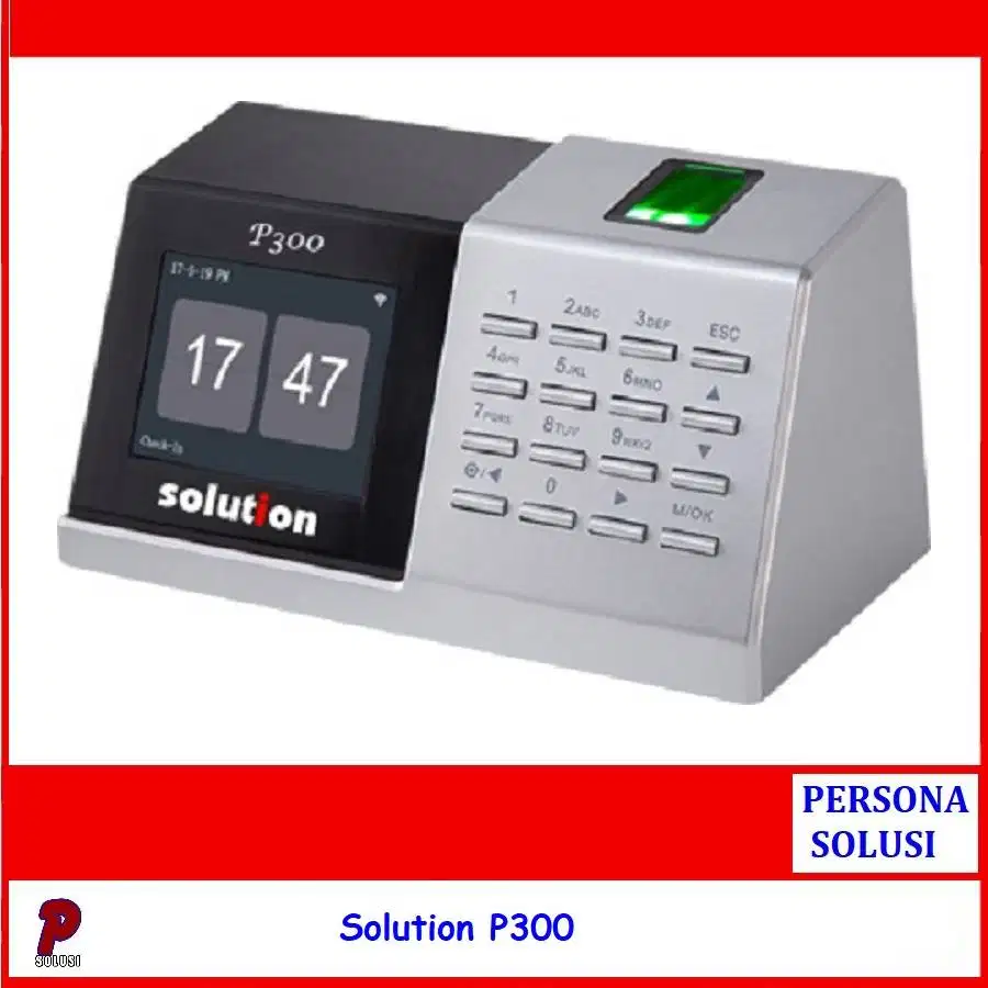 Solution P300 - Mesin Absensi Fingerprint - Baterai Intenal