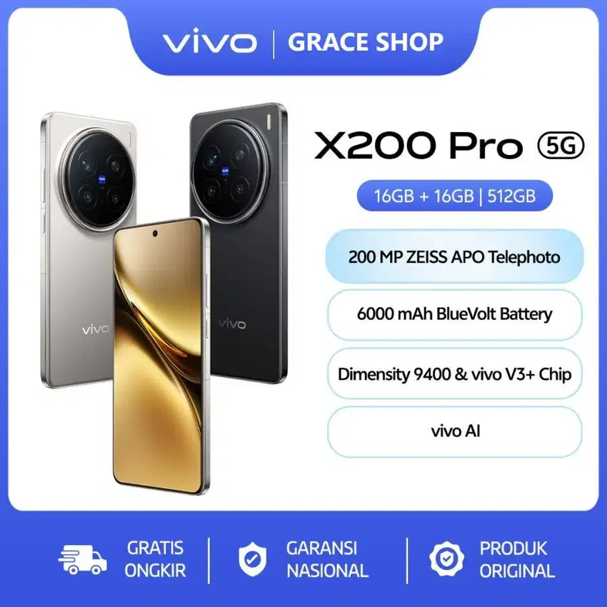 X200 Pro 16GB+512GB GARANSI RESMI VIVO INDONESIA