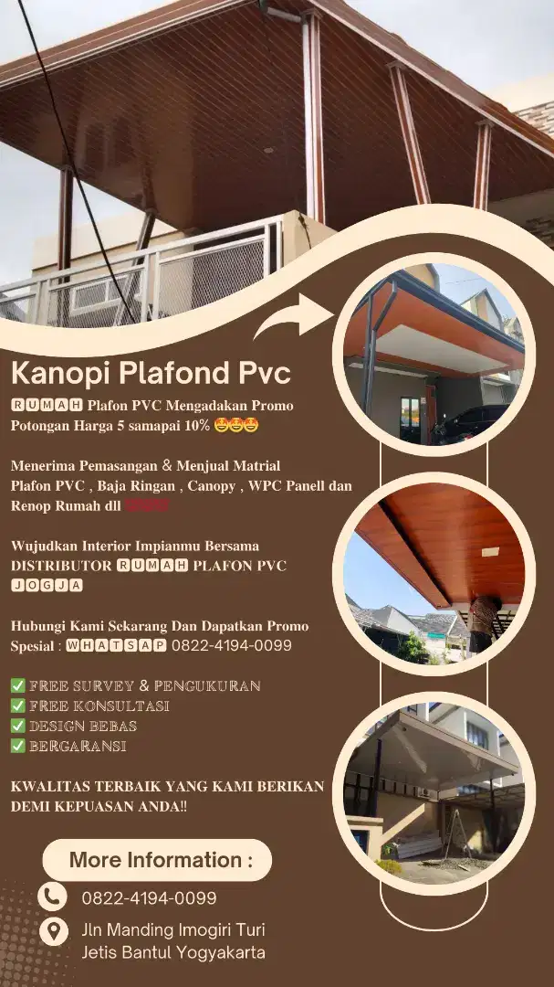 Kanopi Rumah Plafond Jogja Modern