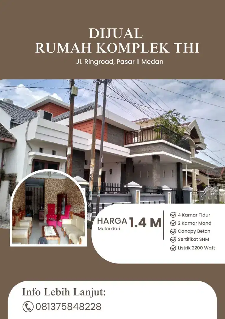 DIJUAL CEPAT KOMPLEK THI LOKASI STRATEGIS RINGROAD PASAR 2