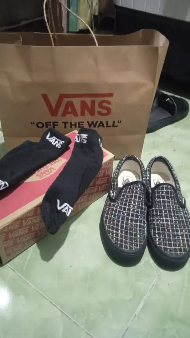 Vans Slip On Classic Woven Plaid Black