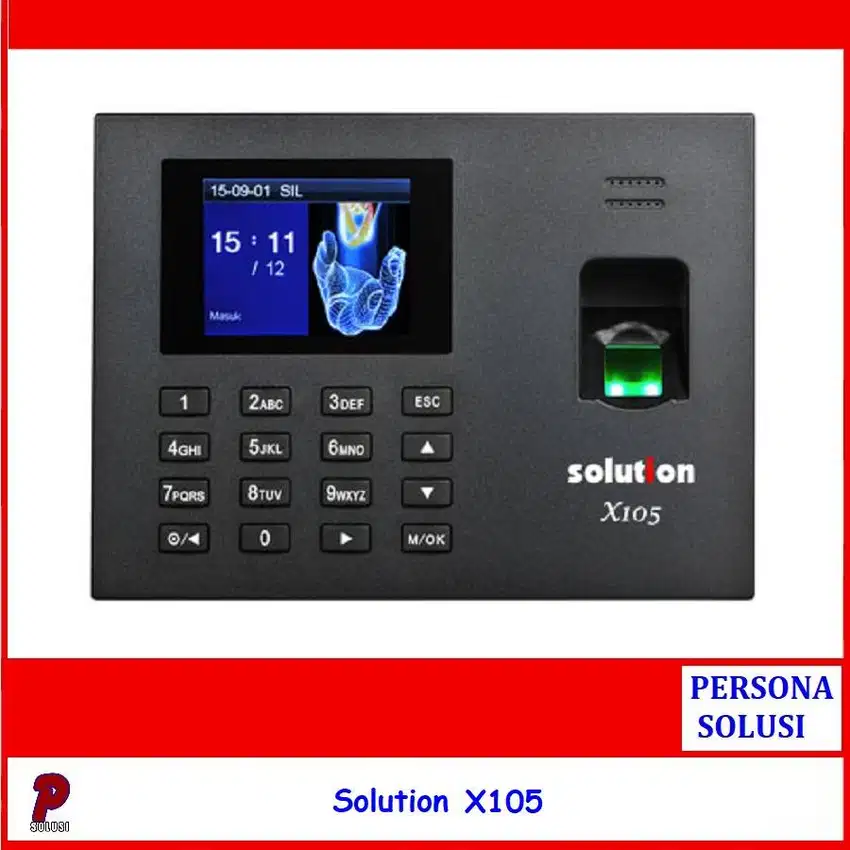 Solution X105 - Mesin Absensi Fingerprint - Baterai Internal - Garansi