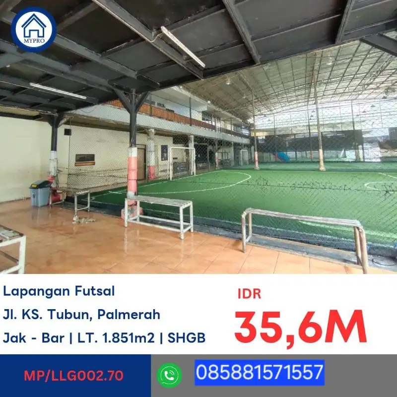 DIJUAL LAPANGAN FUTSAL PALMERAH JAKARTA BARAT