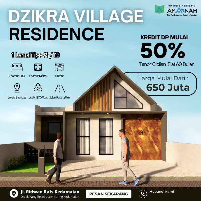 MODERN TROPICAL PREMIUM CLUSTER DZIKRA VILLAGE KEDAMAIAN B. LAMPUNG