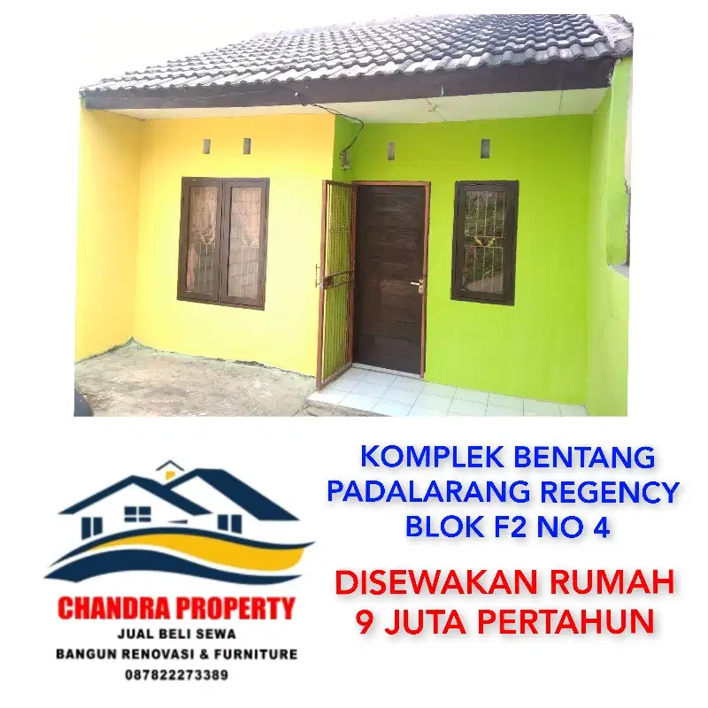 RUMAH DI SEWAKAN DI KOMPLEK BENTANG PADALARANG REGENCY 9 JUTA/TAHUN