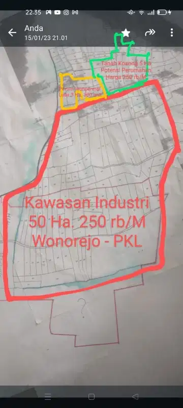 tanah zona industri kab Pekalongan