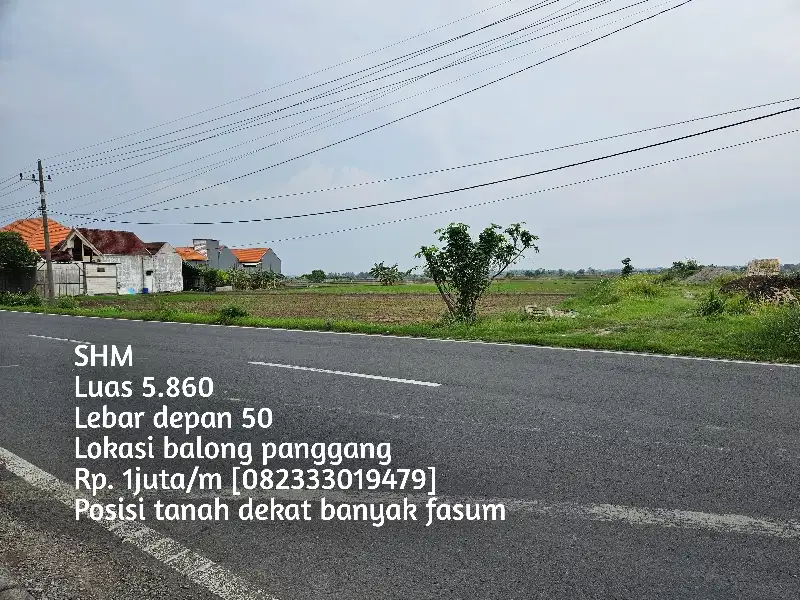 Tanah pinggir jl. raya balong panggang lokasi istimewa [pusat bisnis]