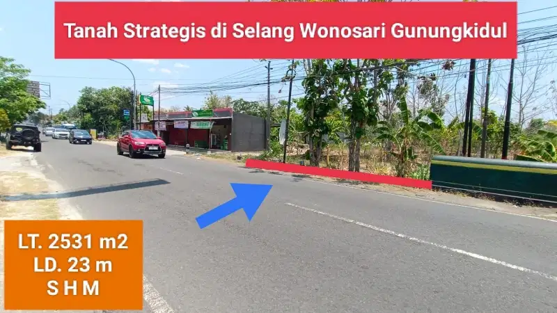 Jual Tanah mangku jalan raya provinsi di wonosari Gunung kidul