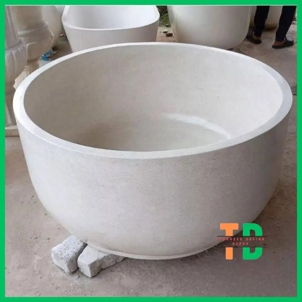 bathub bulat teraso | Bathub bundar minimalis