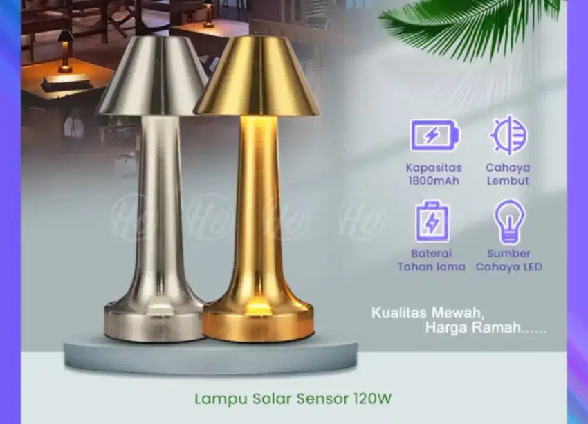 Lampu Meja Logam Retro Portable Rechargeable