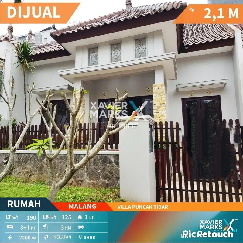 DIJUAL RUMAH 1 LTI DI VILLA PUNCAK TIDAR MALANG