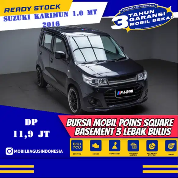 [Dp 11,9 Jt] Suzuki Karimun Wagon R 1.0 GS Hatchback MT 2016 Hitam