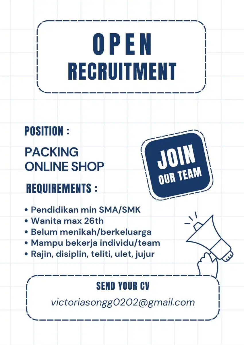 Lowker admin bagian packing