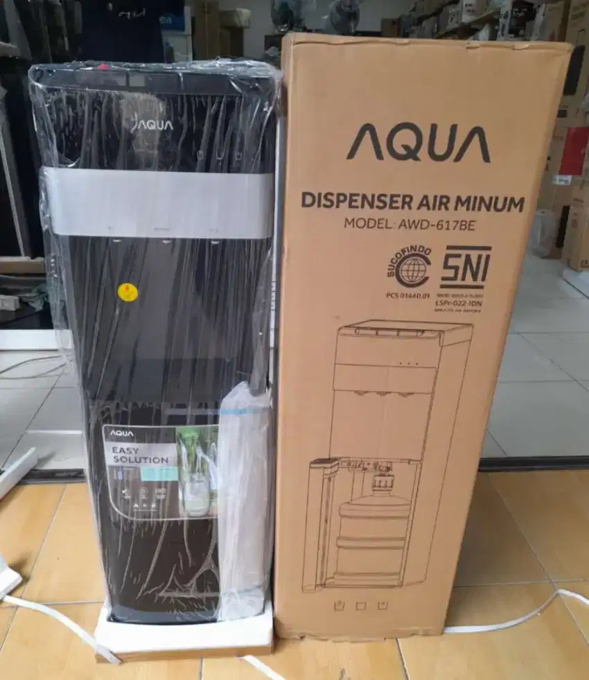 Dispenser galon bawah AQUA japan 3 kran hot normal dingin