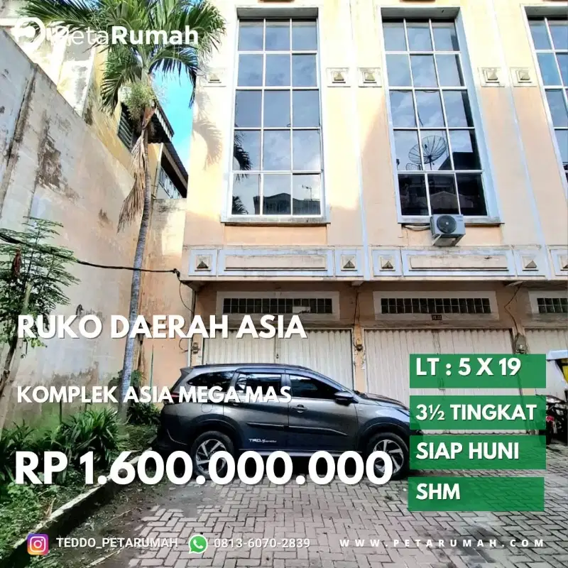 ruko komplek asia mega mas daerah asia dan aksara