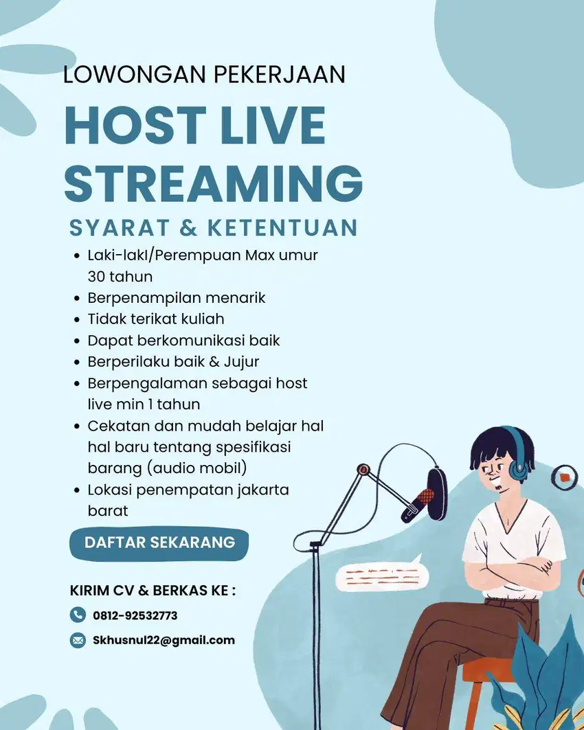 lowongan kerja host live/ admin online