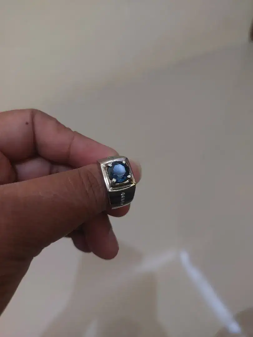 Cincin Perak Batu Blue Topaz London Super Video Ada Bonus Box Uk 17 18