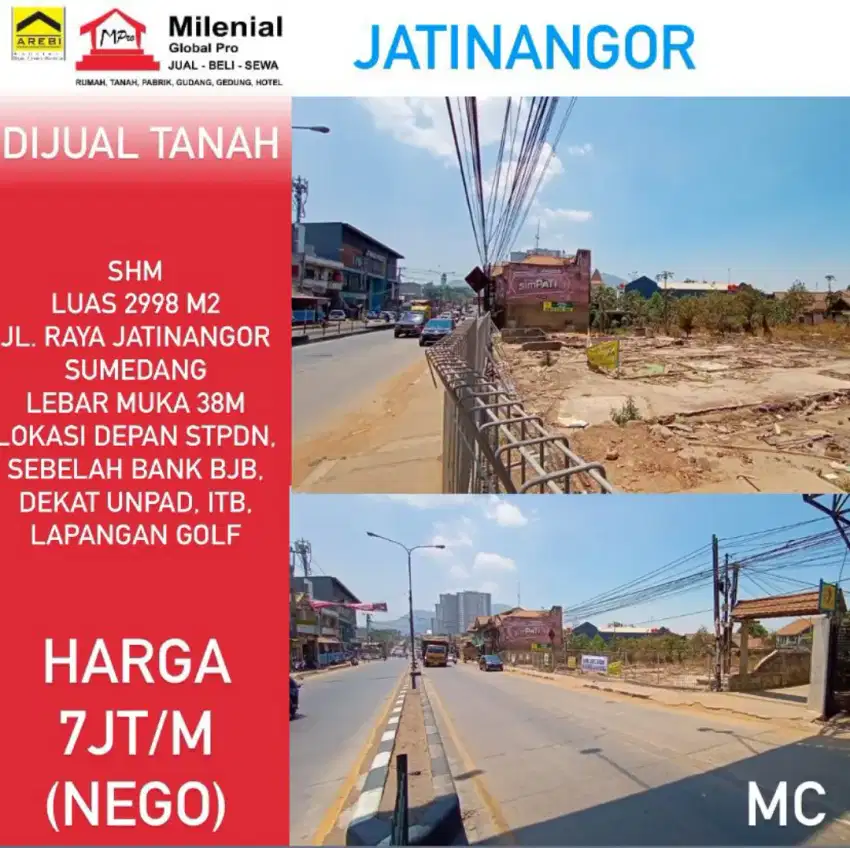 Dijual Tanah Super strategis Mainroad Jatinangor dekat ITB