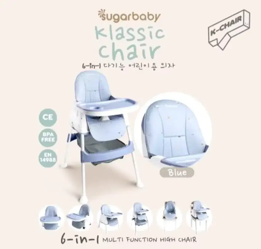 kursi makan anak sugar baby 6 in 1