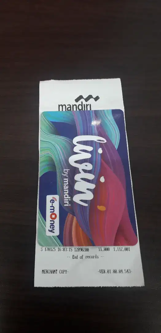 EMONEY MANDIRI.Support NFC Saldo Rp 1.100.000