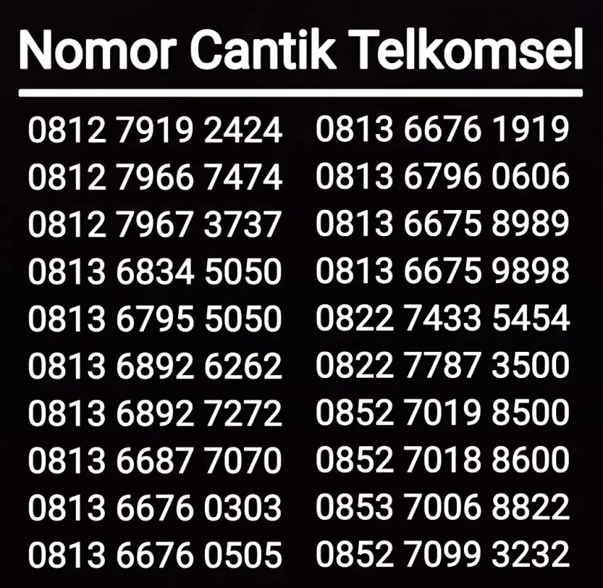 Nomor Cantik Telkomsel Murah