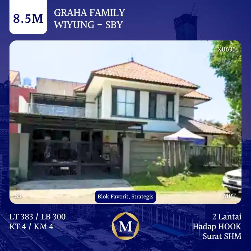 Rumah Graha Family Wiyung Surabaya Barat dkt Pakuwon Mall Citraland