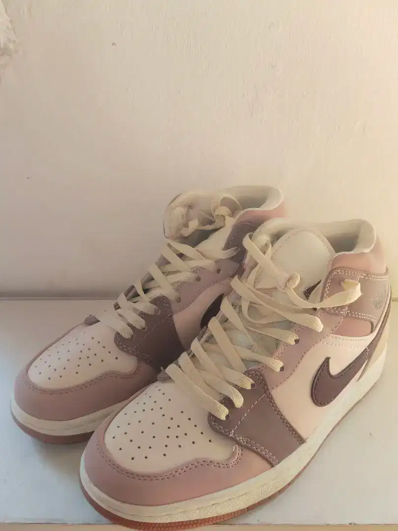 Nike Air Jordan 1 Mid Drak Pony Smoky Mauve Women Shoes Import Quality