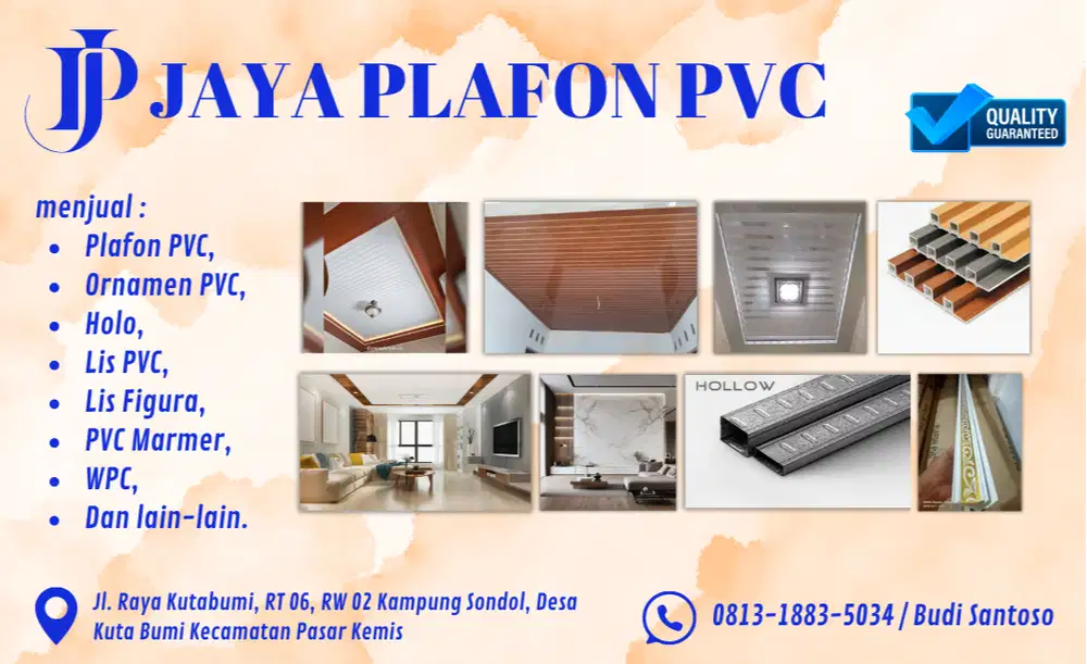 Jual Paket Pemasangan Plafon PVC, Ornamen PVC, Holo, Lis PVC dan lain2