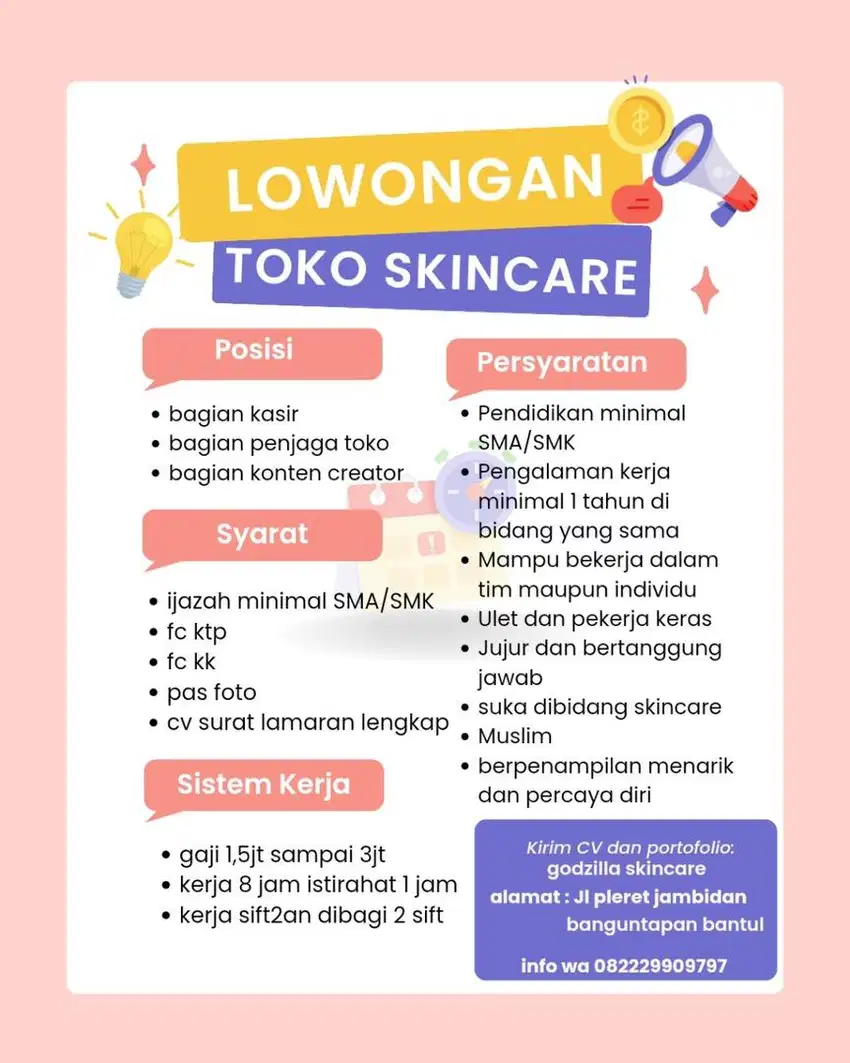 loker penjaga toko dan kasir