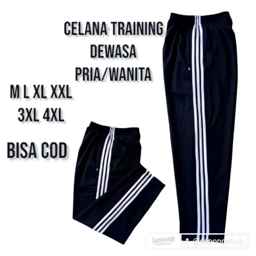 Promo 5 Pcs Celana Training Panjang Dewasa Strip 3 - Pria Wanita