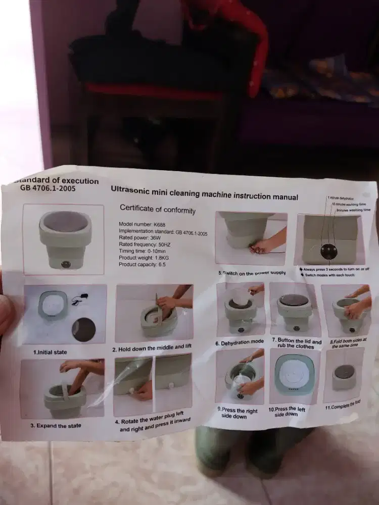 Mesin cuci portable warna ungu