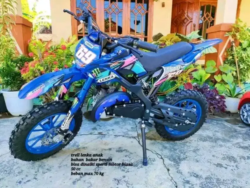 Mini trail Anak Lenka 49Cc mesin 2tak, minyak campur, berkualitas