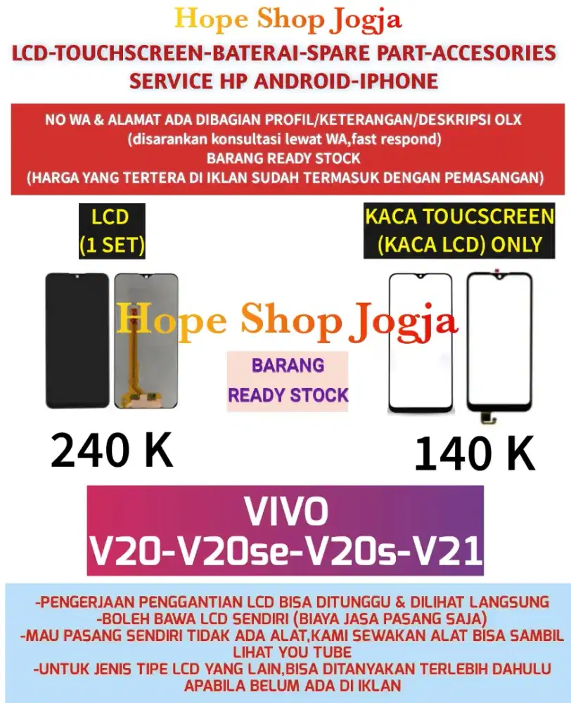 Touchscreen/Baterai-LCD VIVO V20-V20se-V20s-V21