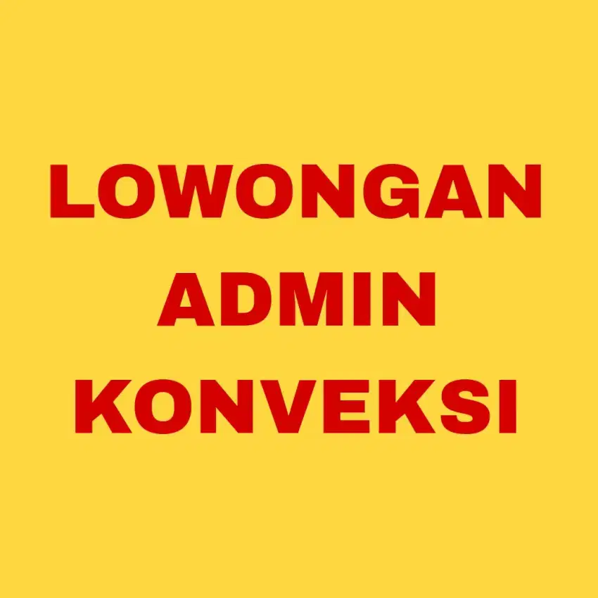 Lowongan Admin Konveksi